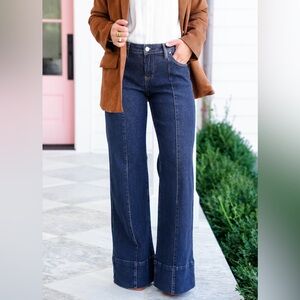 Risen Poppy Lane Mid-Rise Wide Leg Jeans